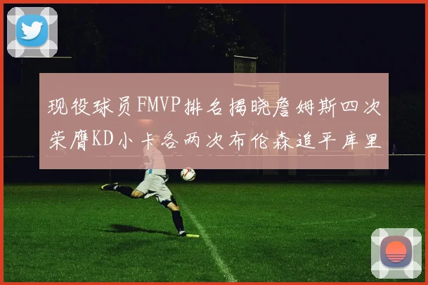 现役球员FMVP排名揭晓詹姆斯四次荣膺KD小卡各两次布伦森追平库里与约基奇